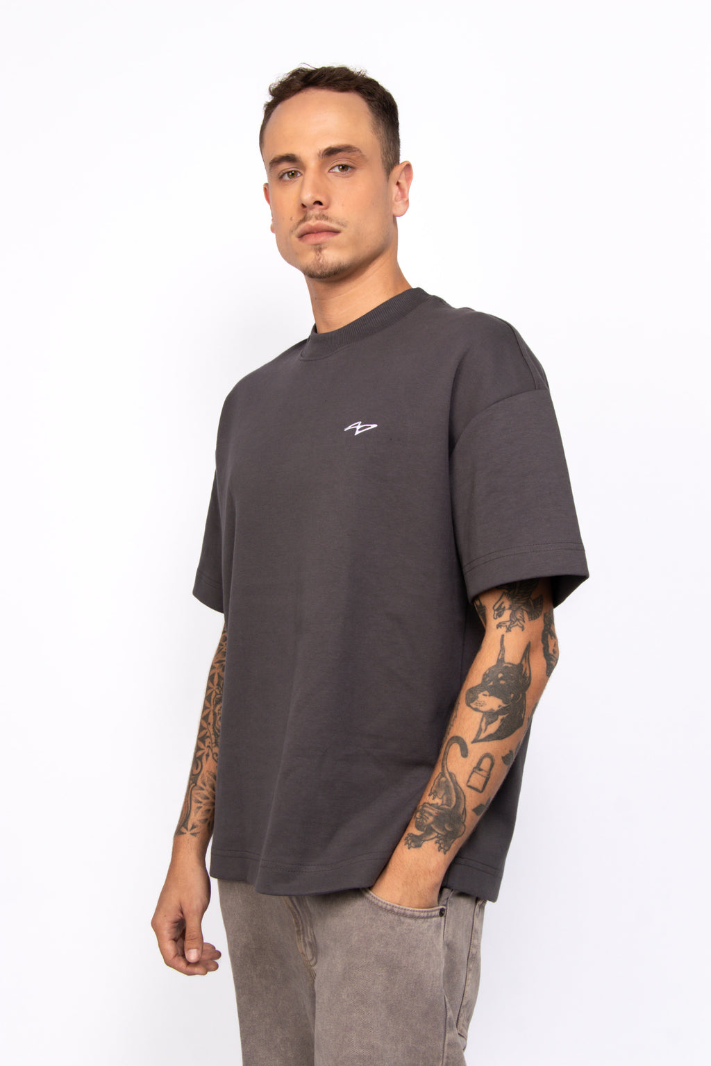 Essential Soft Double Tee Gray