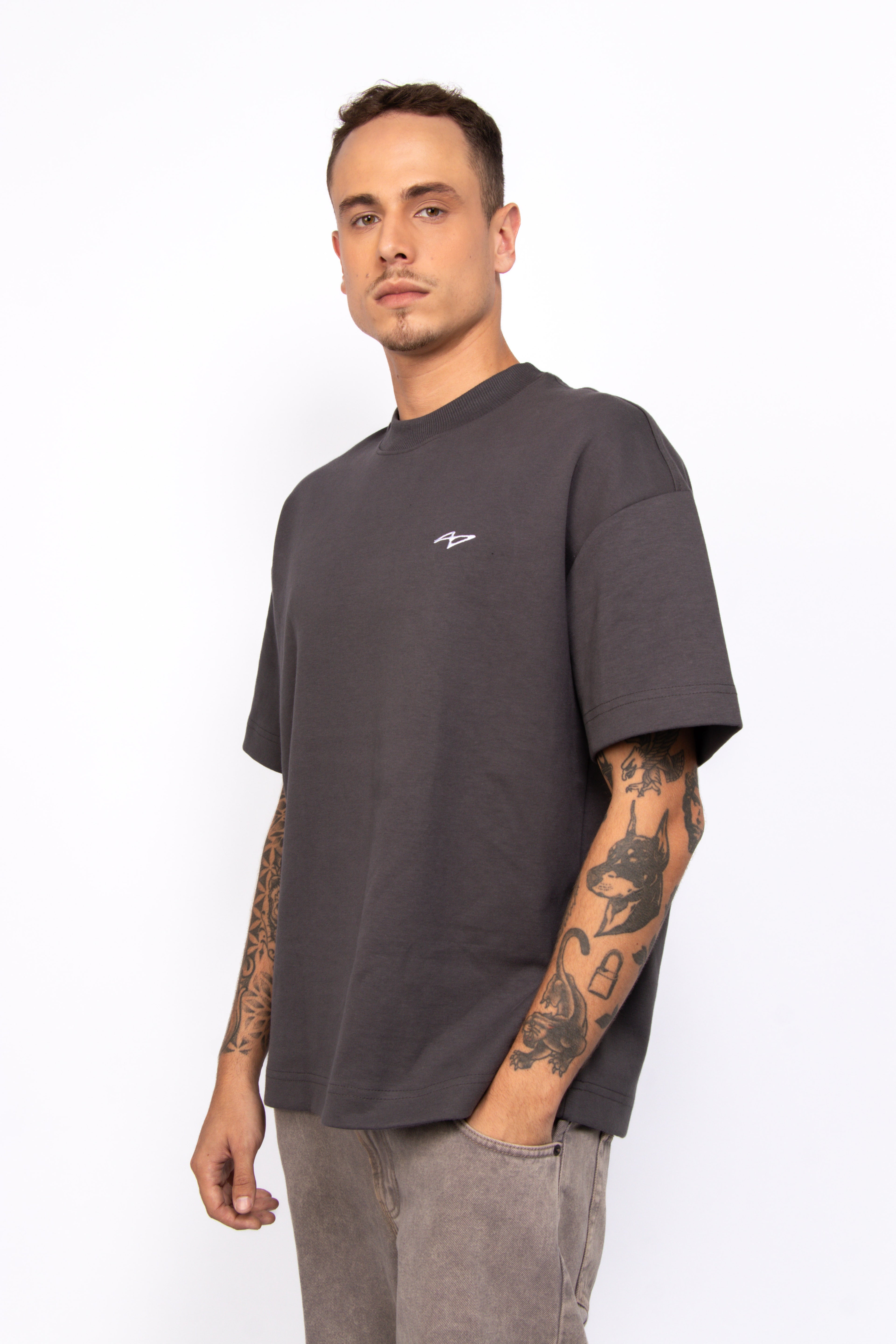 Essential Soft Double Tee Gray